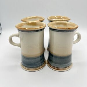 Studio Art Pottery Glazed Mugs - Set Of 4 - Signed